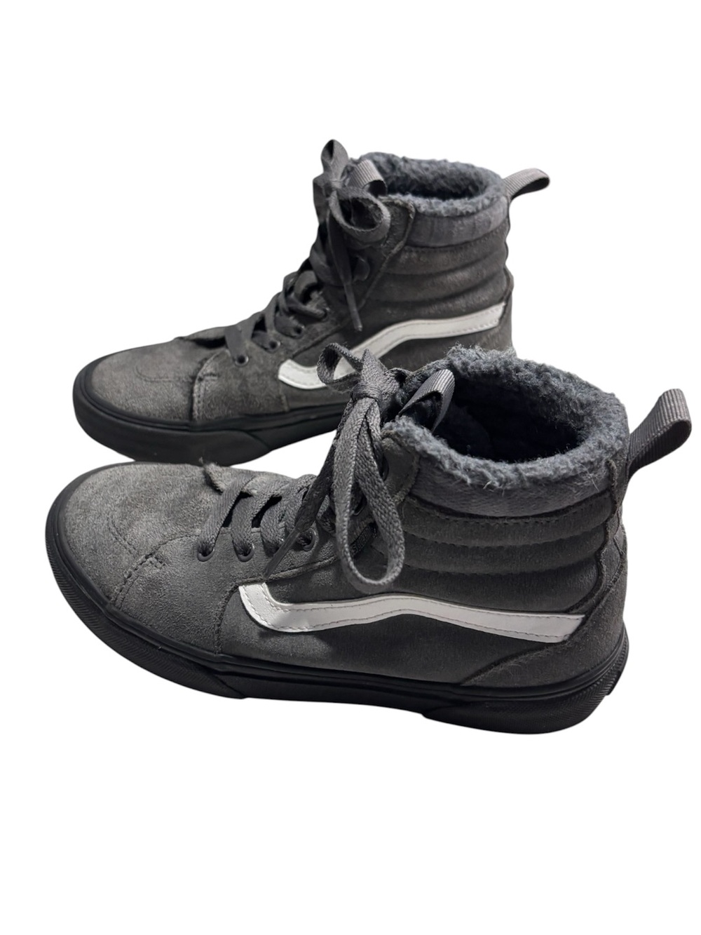 Vans Filmore Hi Vanguard Youth Grey High-Top Lace-Up Suede Sneakers White Boys 3